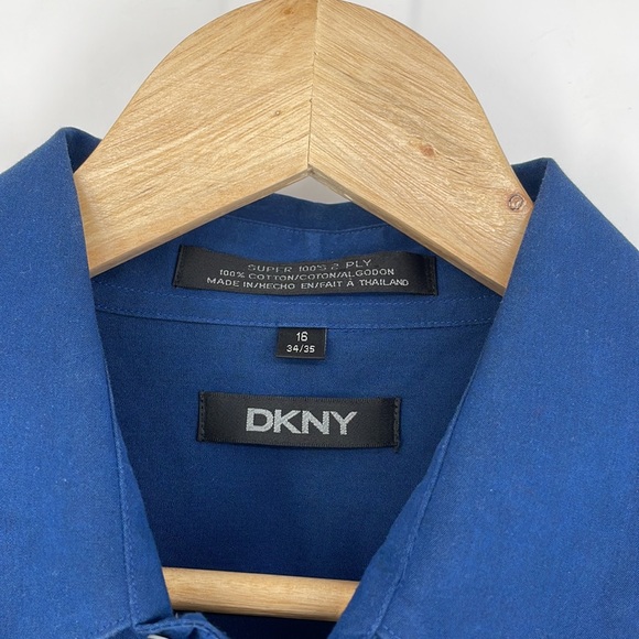 DNKY button up business shirt blue size 16 34/35 men's - Picture 3 of 5